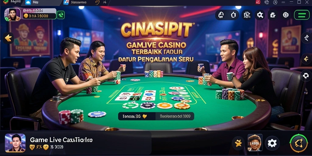 Tangkapan layar menampilkan dealer langsung dan gameplay mendebarkan.