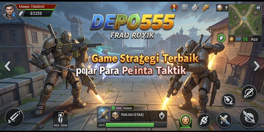 Tangkapan layar utama DEPO555 menunjukkan momen seru dalam pertempuran strategi.
