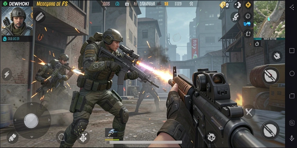 Tangkapan layar menunjukkan aksi intens dalam gameplay DEWIHOKI.
