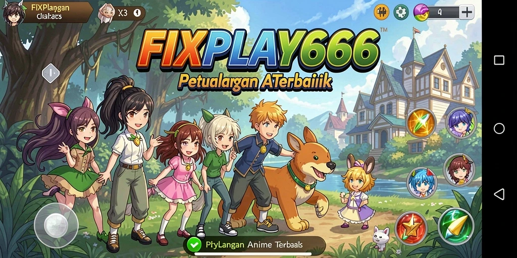 Screenshot dari gameplay FIXPLAY666 menampilkan karakter Anime yang aktif.