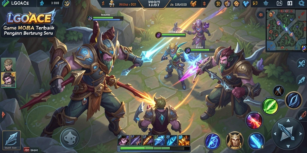 Screenshot gameplay LGOACE dengan pertempuran seru antar tim.