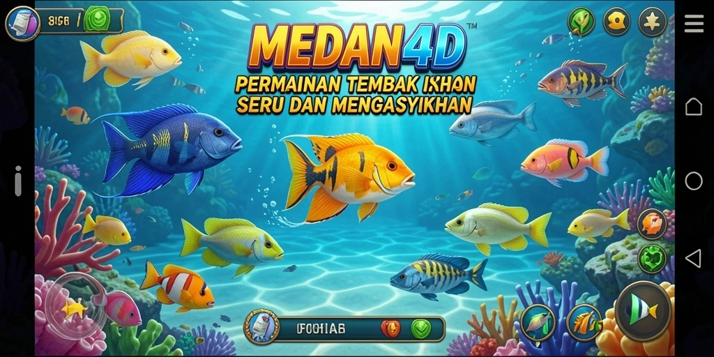 Tampilan gameplay Tembak Ikan yang seru dan penuh warna.