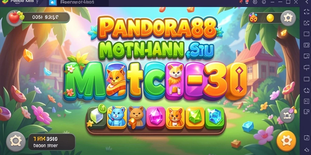 Screenshot PANDORA88 menunjukkan gameplay Match-3 yang seru dan menarik.