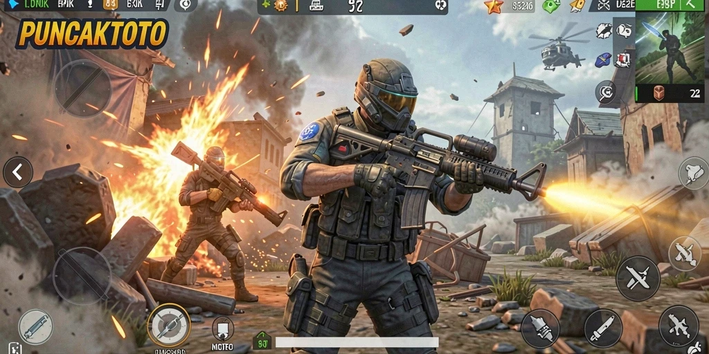 Gameplay seru dan intens di PUNCAKTOTO Battlefield.