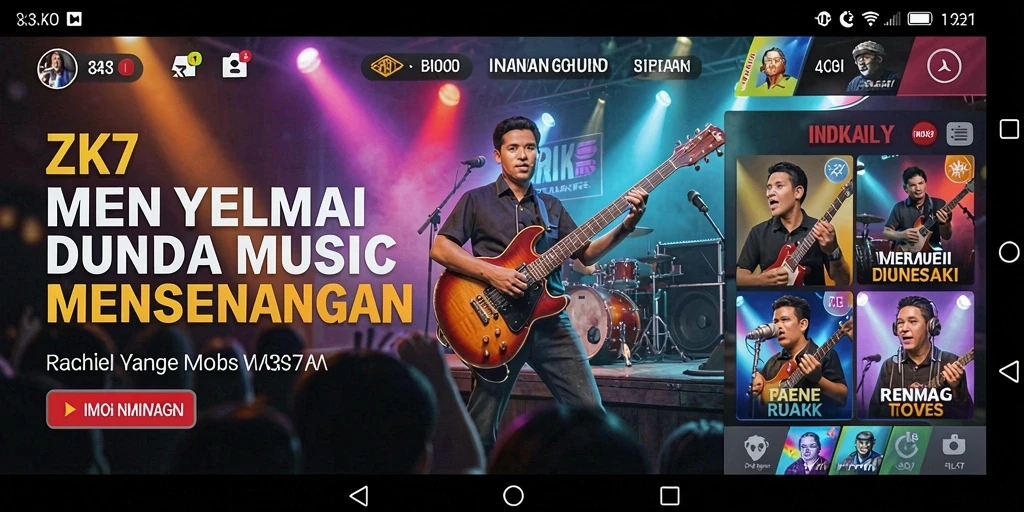 Tampilan gameplay menarik dari ZK7 dengan berbagai alat musik.